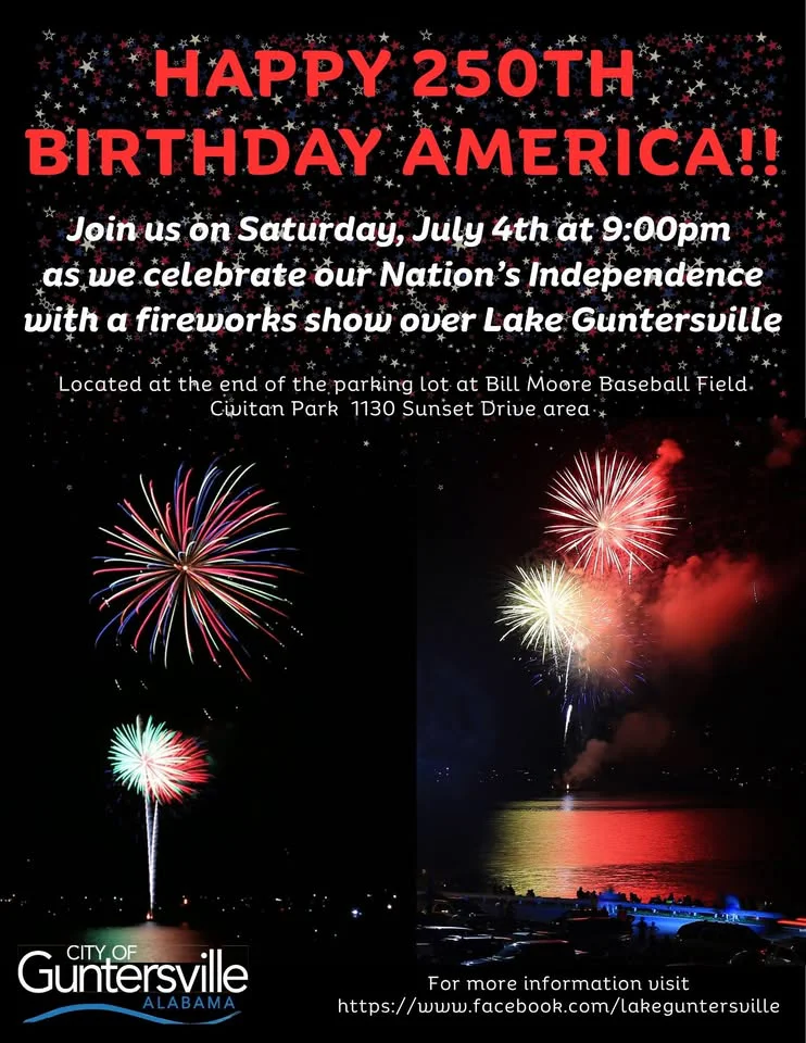 July 4th Fireworks over Lake Guntersville