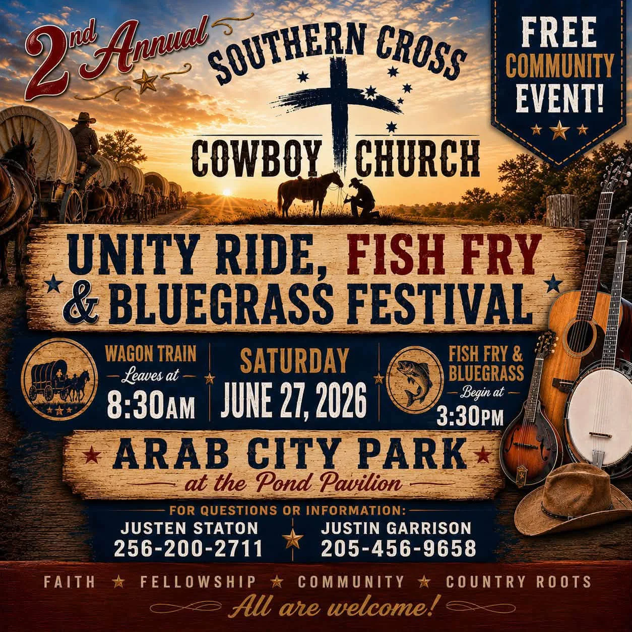2nd Annual Southern Cross Cowboy Church Unity Ride, Fish Fry, and Bluegrass Festival
