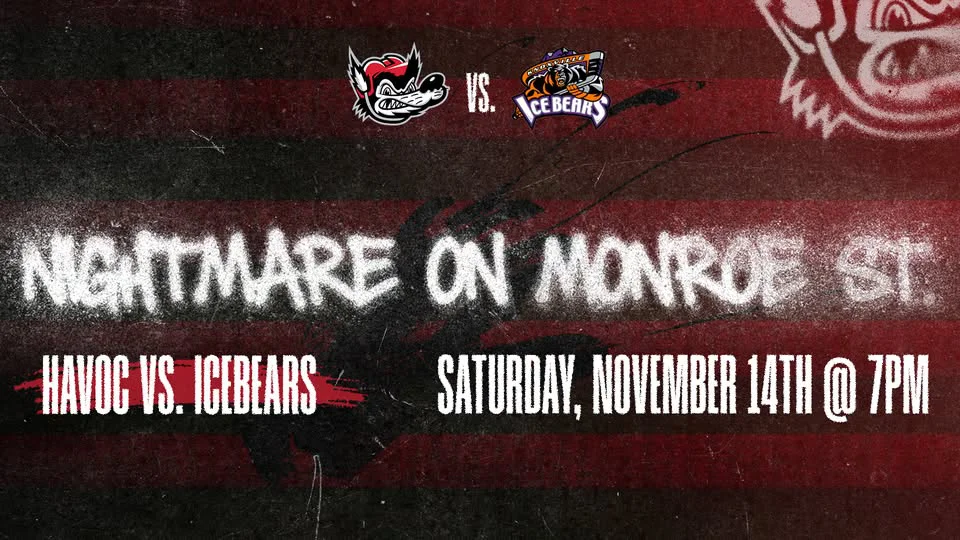 Huntsville Havoc vs Coloumbus Ice Bears Nightmare on Monroe St
