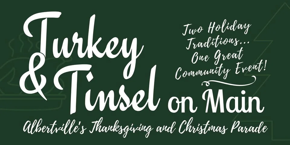 Turkey & Tinsel on Main Albertville's Christmas and Thanksgiving parade